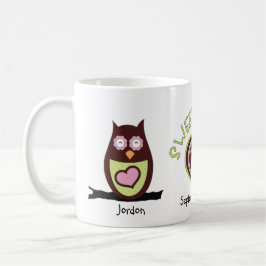 フクロウカップル記念日マグ マグカップ