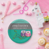 フクロウカップルonブランチブライダルシャワーの好意 ペーパープレート (パーティー)