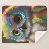 フクロウカラフルシェルパ毛布 シェルパブランケット (正面(横))