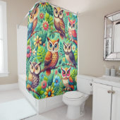 フクロウカラフルシャワーカーテン シャワーカーテン (インサイチュ)