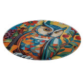 フクロウカラフルスチルライフポートレート カッティングボード (角)