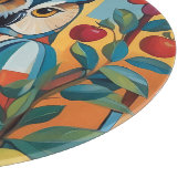 フクロウカラフルスチルライフポートレート カッティングボード (角)