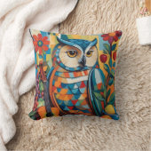フクロウカラフルスチルライフポートレート クッション (ブランケット)