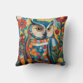 フクロウカラフルスチルライフポートレート クッション (裏面)