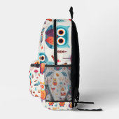フクロウカラフルパターン印刷バックパック プリントバックパック (右)