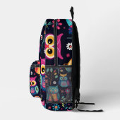 フクロウカラフルパターン印刷バックパック プリントバックパック (右)