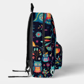 フクロウカラフルパターン印刷バックパック プリントバックパック (左)