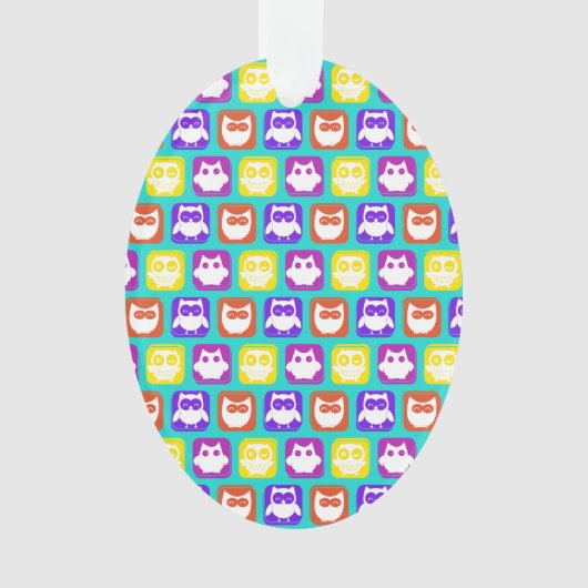 フクロウカラフルパターン オーナメント (正面)