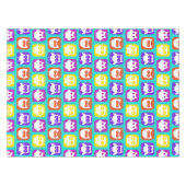 フクロウカラフルパターン テーブルクロス (正面(横))