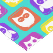 フクロウカラフルパターン テーブルクロス (アングル)