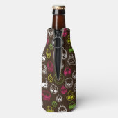 フクロウカラフルルの陰影パターン ボトルクーラー (ボトル裏面)