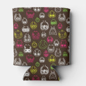 フクロウカラフルルの陰影パターン 缶クーラー (裏面)