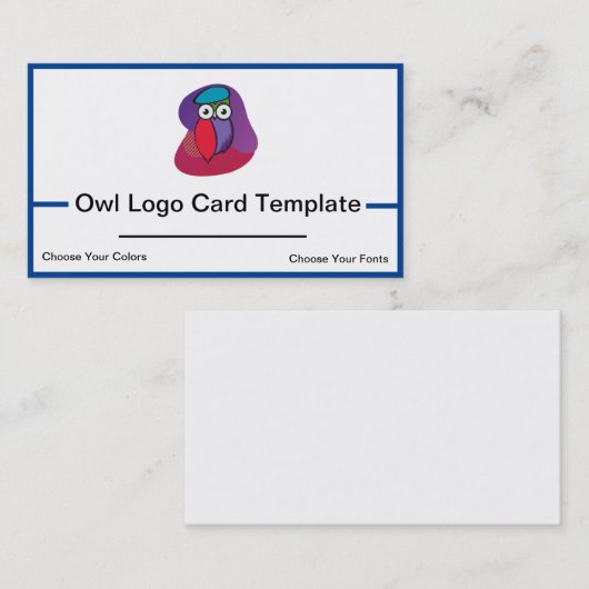 フクロウカラフルロゴ名刺 名刺 (正面/裏面)