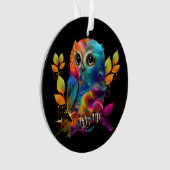 フクロウカラフル抽象芸術 オーナメント (正面)