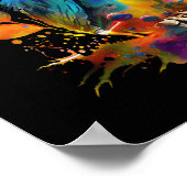 フクロウカラフル抽象芸術 ポスター (角)