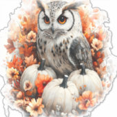 フクロウカントリーカボチャ シール (正面)