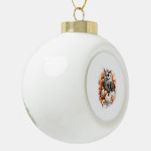 フクロウカントリーカボチャ セラミックボールオーナメント (左)