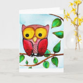 フクロウカード カード (黄色い花)