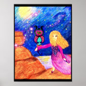 フクロウガーディアンイラストレーションバイカロルゼック ポスター (正面)