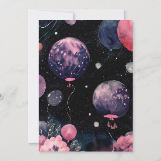 フクロウガールベビーシャワー招待状 招待状 (裏面)