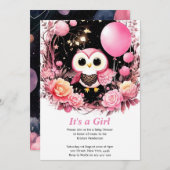 フクロウガールベビーシャワー招待状 招待状 (正面/裏面)