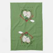 フクロウクリスマスカントリーホリデー キッチンタオル (縦)