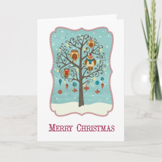 フクロウクリスマスカード シーズンカード (正面)