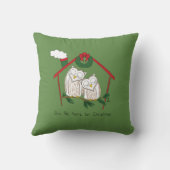 フクロウクリスマスキュートおもしろいホリデー クッション (裏面)