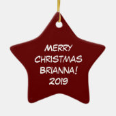 フクロウクリスマスキュートおもしろいホリデー セラミックオーナメント (裏面)