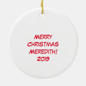 フクロウクリスマスキュートおもしろいホリデー セラミックオーナメント (裏面)