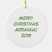 フクロウクリスマスキュートおもしろいホリデー セラミックオーナメント (裏面)