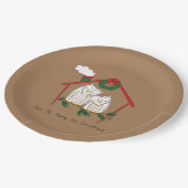 フクロウクリスマスキュートおもしろいホリデー ペーパープレート (アングル)