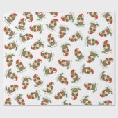 フクロウクリスマスキュートおもしろいホリデー ラッピングペーパー (フラット)