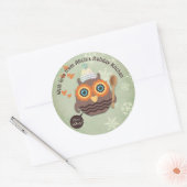 フクロウクリスマスベーキングクッキー自家製お菓子 ラウンドシール (封筒)