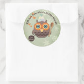 フクロウクリスマスベーキングクッキー自家製お菓子 ラウンドシール (バッグ)