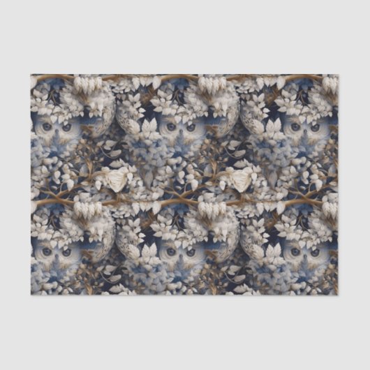 フクロウクールルのタイル模様のぞき 薄葉紙 (正面)