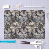 フクロウクールルのタイル模様のぞき 薄葉紙 (クラフト)