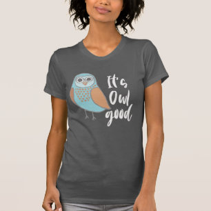 フクロウグッドブルーオレンジマンガフクロウ Tシャツ