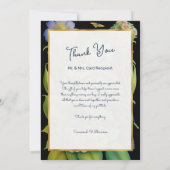 フクロウグリーンフローライラストレーション パーソナライズされた サンキューカード (裏面)