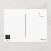 フクロウサイケデリックネオンライトボタン ポストカード (裏面)