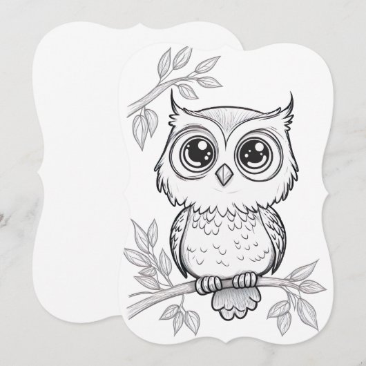 フクロウサンキューカード (正面/裏面)