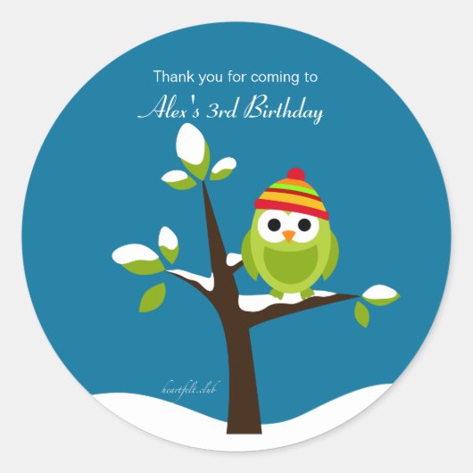 フクロウシール ラウンドシール (正面)