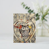 フクロウスケッチ ポストカード (スタンド正面)