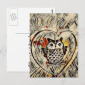 フクロウスケッチ ポストカード (正面/裏面)