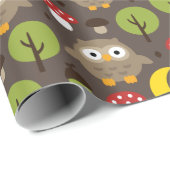 フクロウズインザフォレストラッピング紙 ラッピングペーパー (ロールコーナー)