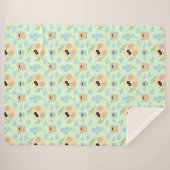 フクロウズパターン シェルパブランケット (正面(横))