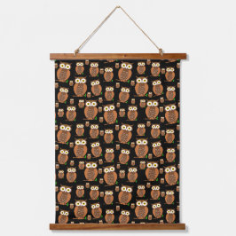 フクロウズパターン 吊り下げ型タペストリー