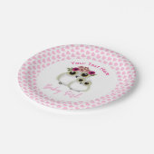フクロウズ・ベビー・シャワー・ガール・お洒落ピンパーソナライズされたク ペーパープレート (アングル)