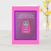 フクロウセレニティ祈りの言葉2 カード (黄色い花)