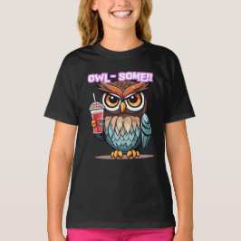 フクロウソフクロウを飲むジュース Tシャツ